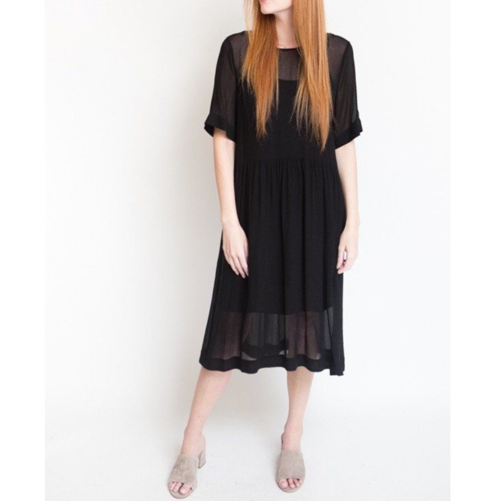 Just Female Black Morsey Oversized Midi Dress